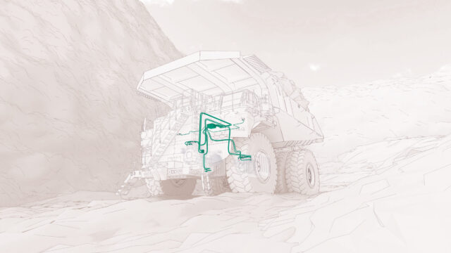 SC Transportation Automotive Electric Vehicle Dump truck close-up HV cables